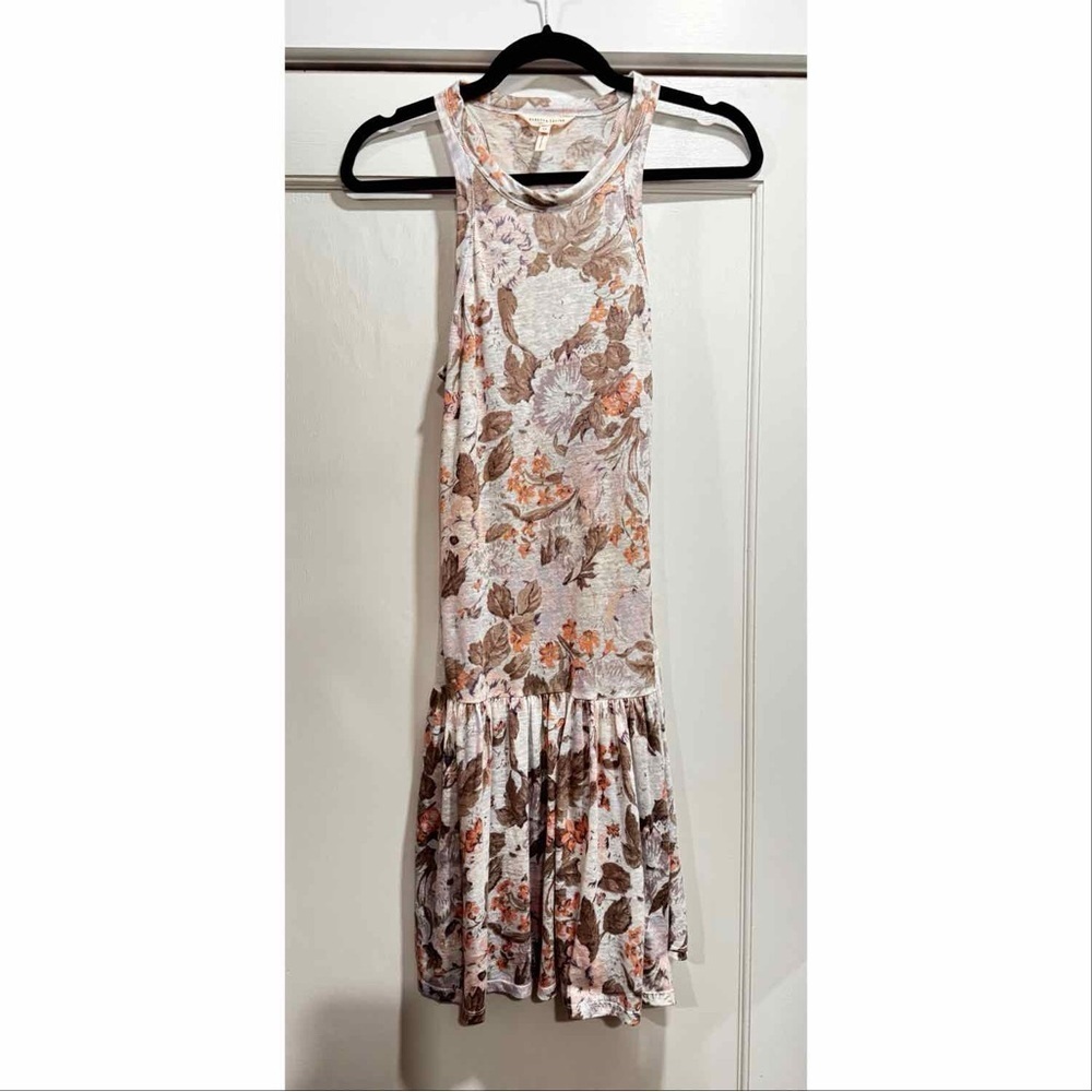 Rebecca Taylor Penelope Vintage Floral Dress 100% Linen Summer Beach Cover Up - Picture 3 of 14